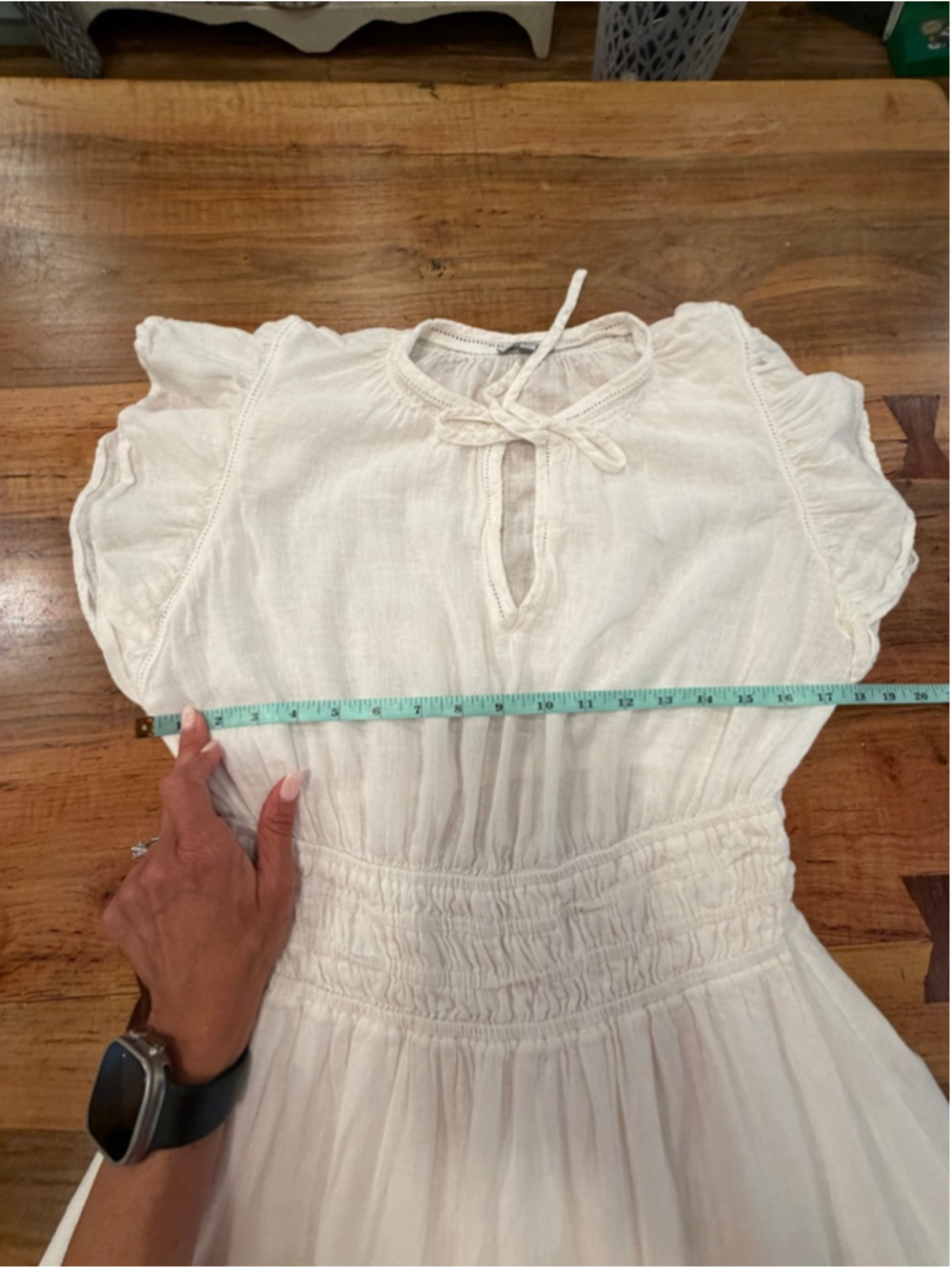 Rails Iona White Lace Detail Linen Blend Maxi Dress Size Medium - Picture 10 of 12